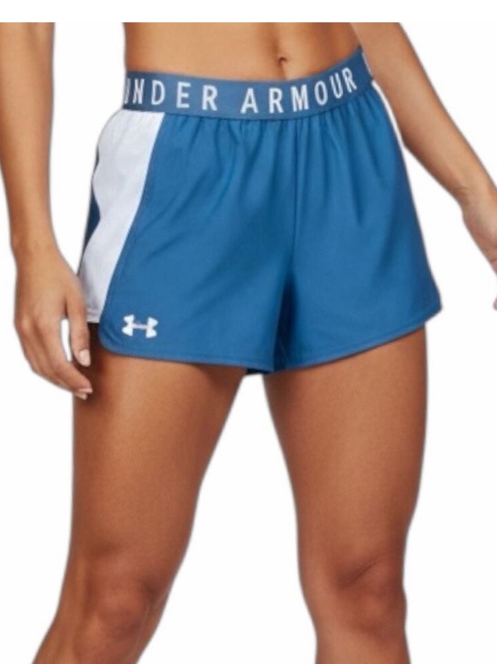 Under Armour Women's Slate Blue and White Athletic Shorts